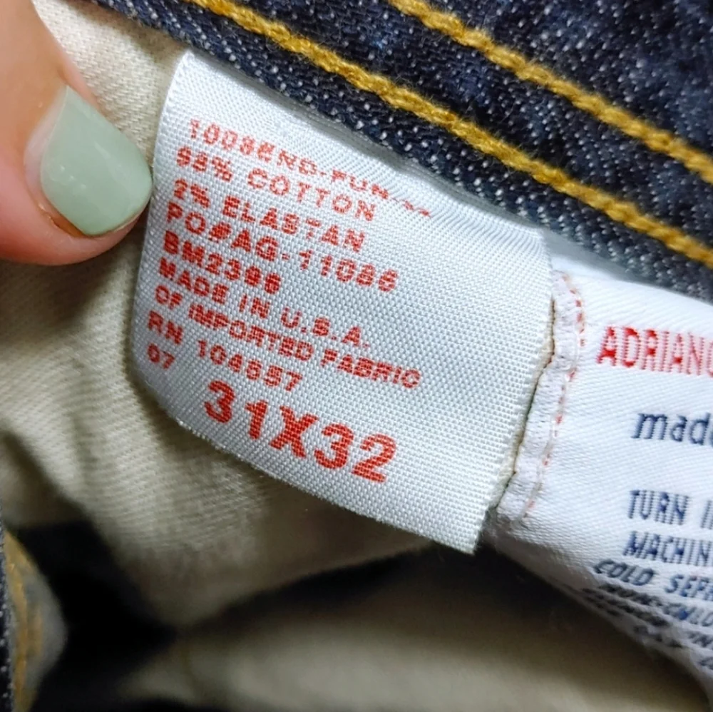 Adriano Goldschmied Hero Straight Relaxed Fit Dark Wash Blue Jeans Mens Size 32 - Picture 8 of 11